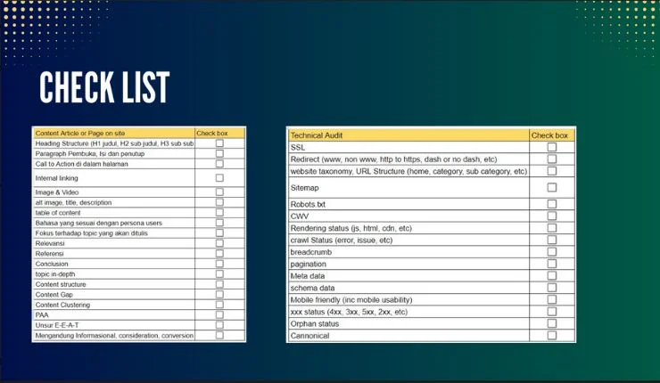 seo checklist